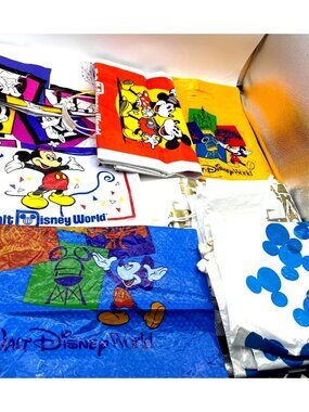 Vintage Disney Plastic Gift Bags Lot of 19 Disney Store Walt Disney World Rare!